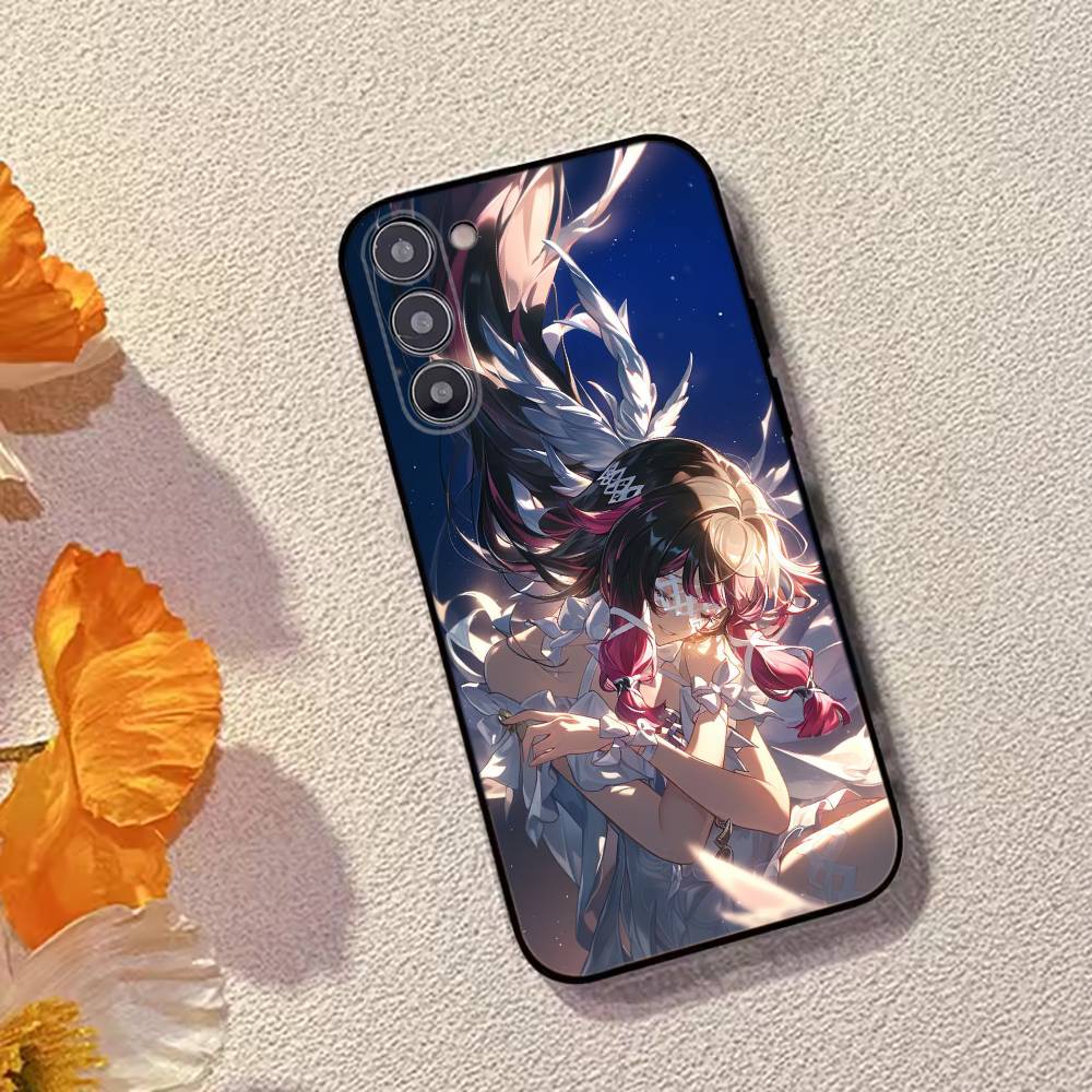 Game Genshin Impact Damselette Columbina Phone Case For Samsung Galaxy A73,A72,A71,A70,A53,A52,A51,Soft Silicone Black Cover