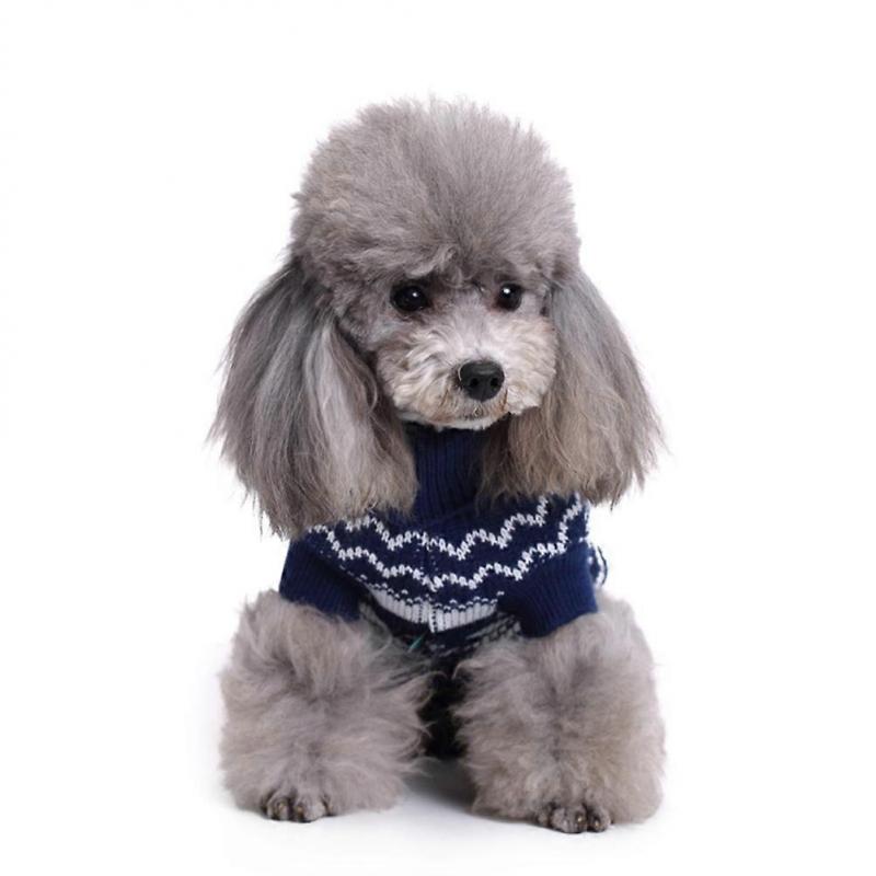 Pet Knitted Sweater Christmas Puppy Clothes 3Pcs Blue Winter