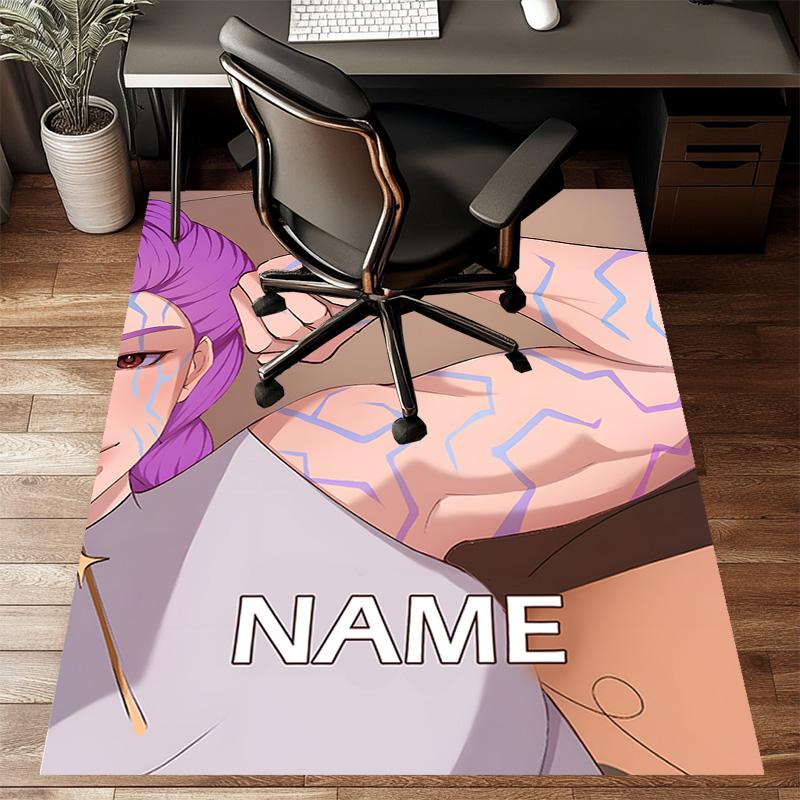 Custom KPop Demon Hunters Mat Personalized Name, Polyester Washable Indoor Entryway Rug, Gift for Christmas, Easter, Thanksgiving Day