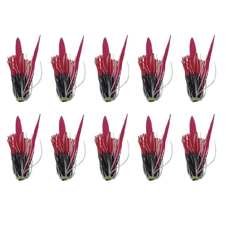 10 Pièces Élastiques Jupes Parapluie Silicone Spinnerbait Skirts Remplacement Jupes de Pêche Accessoires de Pêche d'Extérieur