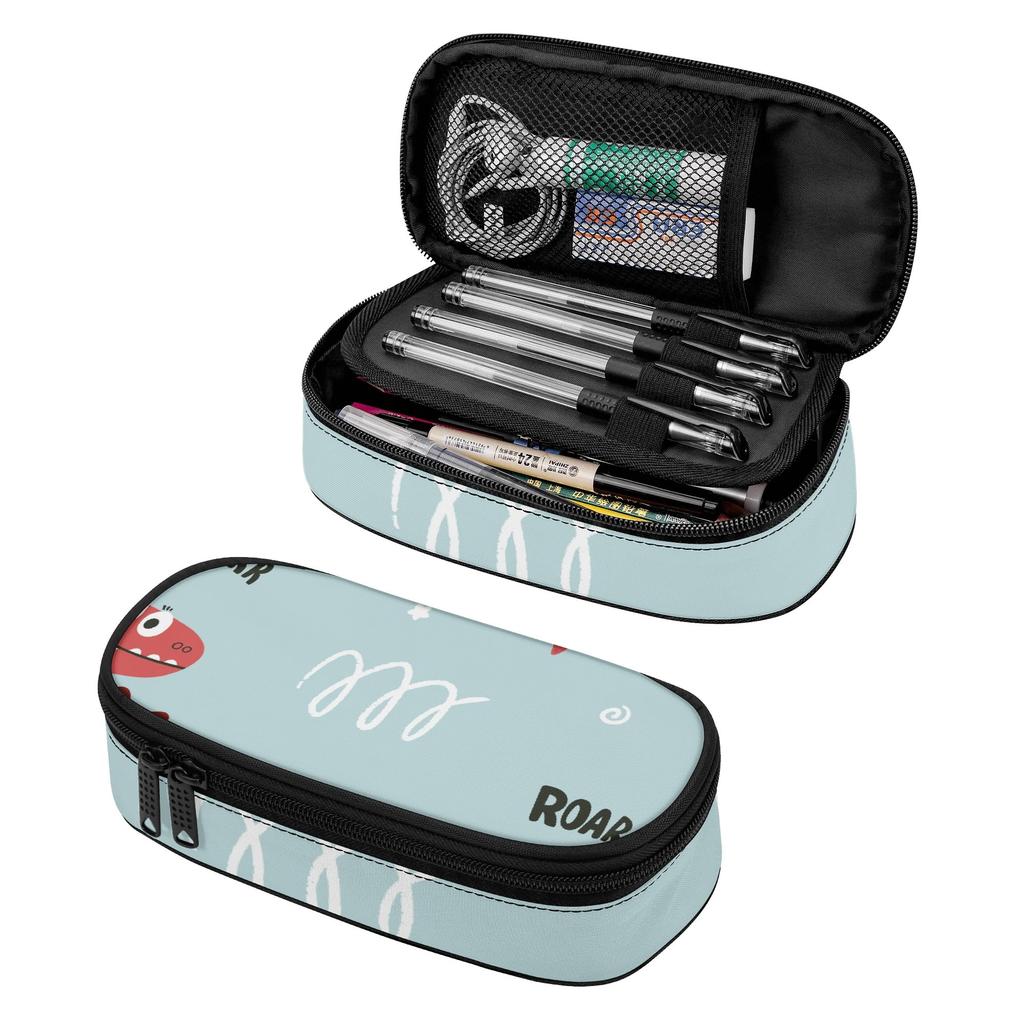Pen Case Organized Storage Secure Zipper 300D Polyester with Pen Slot Board Mesh Pocket and Large Storage Section for Boys Girls