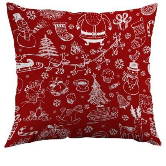 

Christmas Pillow Home Holiday Decoration Sofa Cushion Cover Christmas Tree Polyester Printed Bedroom Cushion 45*45cm