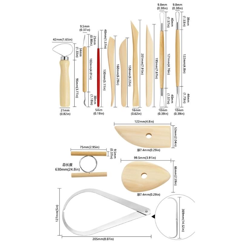 Multifunctional Pottery Tools Pottery Carving Tool Wood Clay Sculpting Tool Wire Clay Cutter Clay Modeling Shaping Tool
