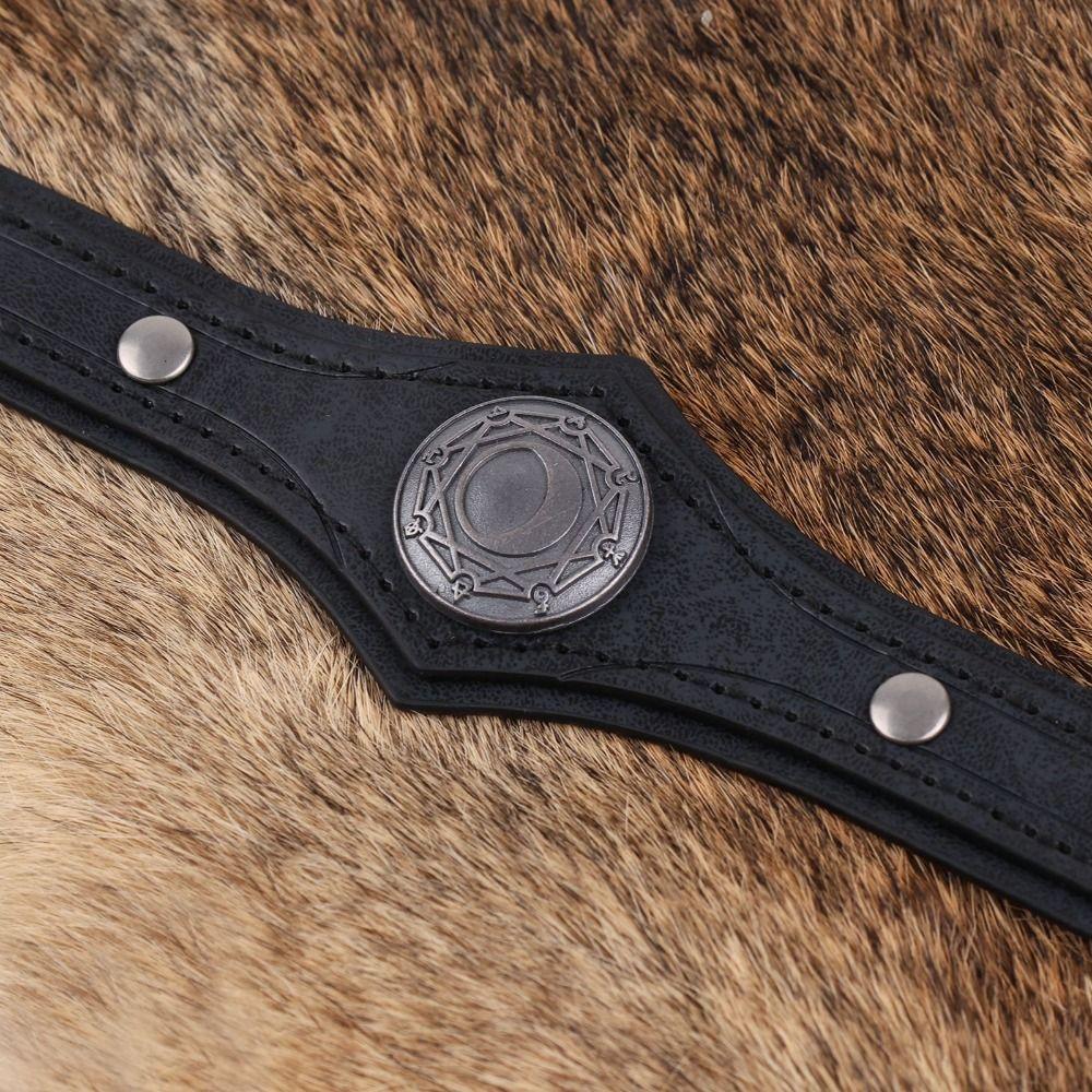 Medieval Style Pu Rivet Headband Pu Leather Viking Head Ring Novelty Kings Crown  Masquerade Party