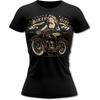 Bands and Bones Biker Girl Zwei Damen Motorrad T-Shirt
