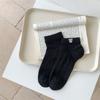Cute Little Bear Embroidered White Sock Summer Lightweight Short Socks for Children, Breathable Mesh Summer Boat Socks