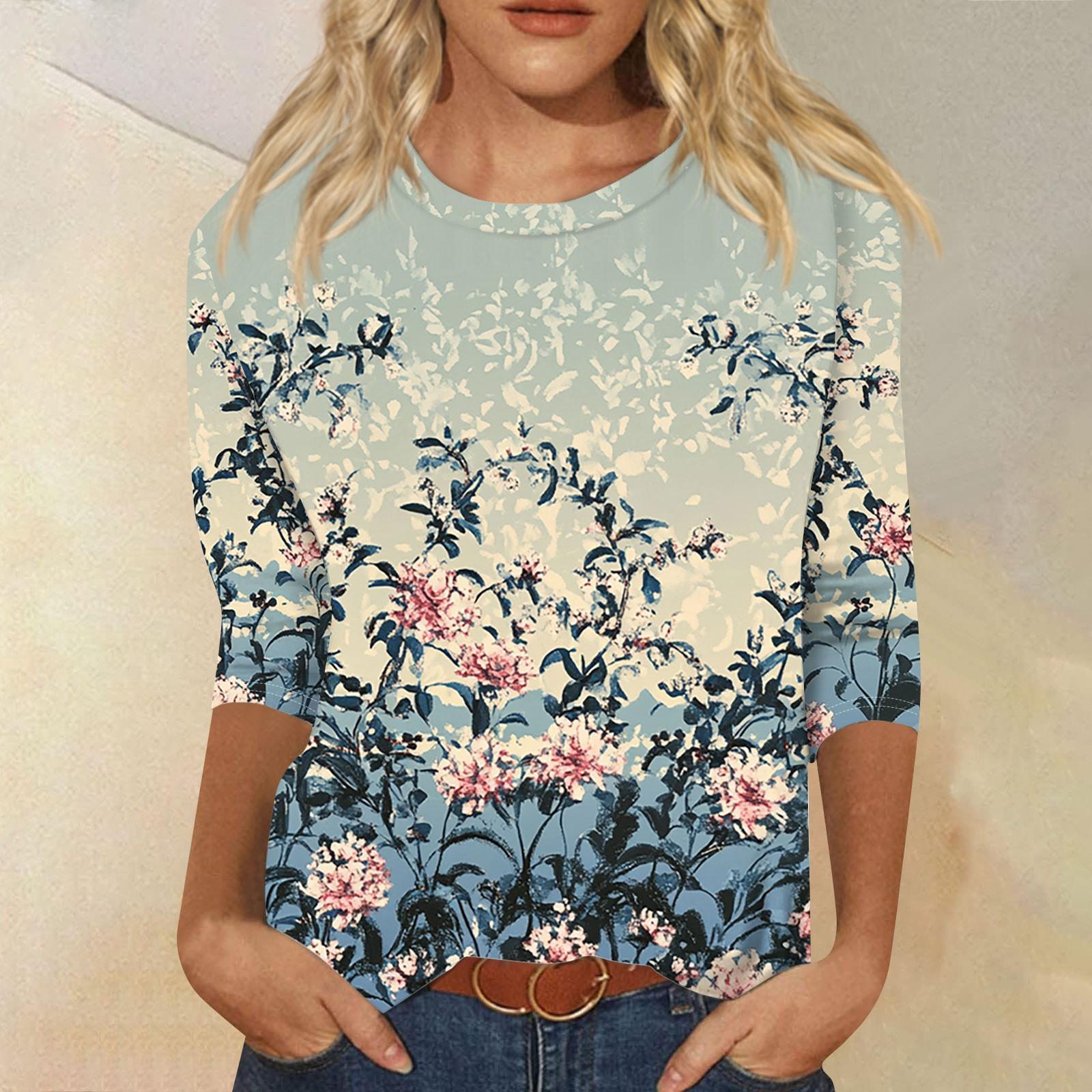 

Женский модный повседневный пуловер с воротником три четверти и принтом M