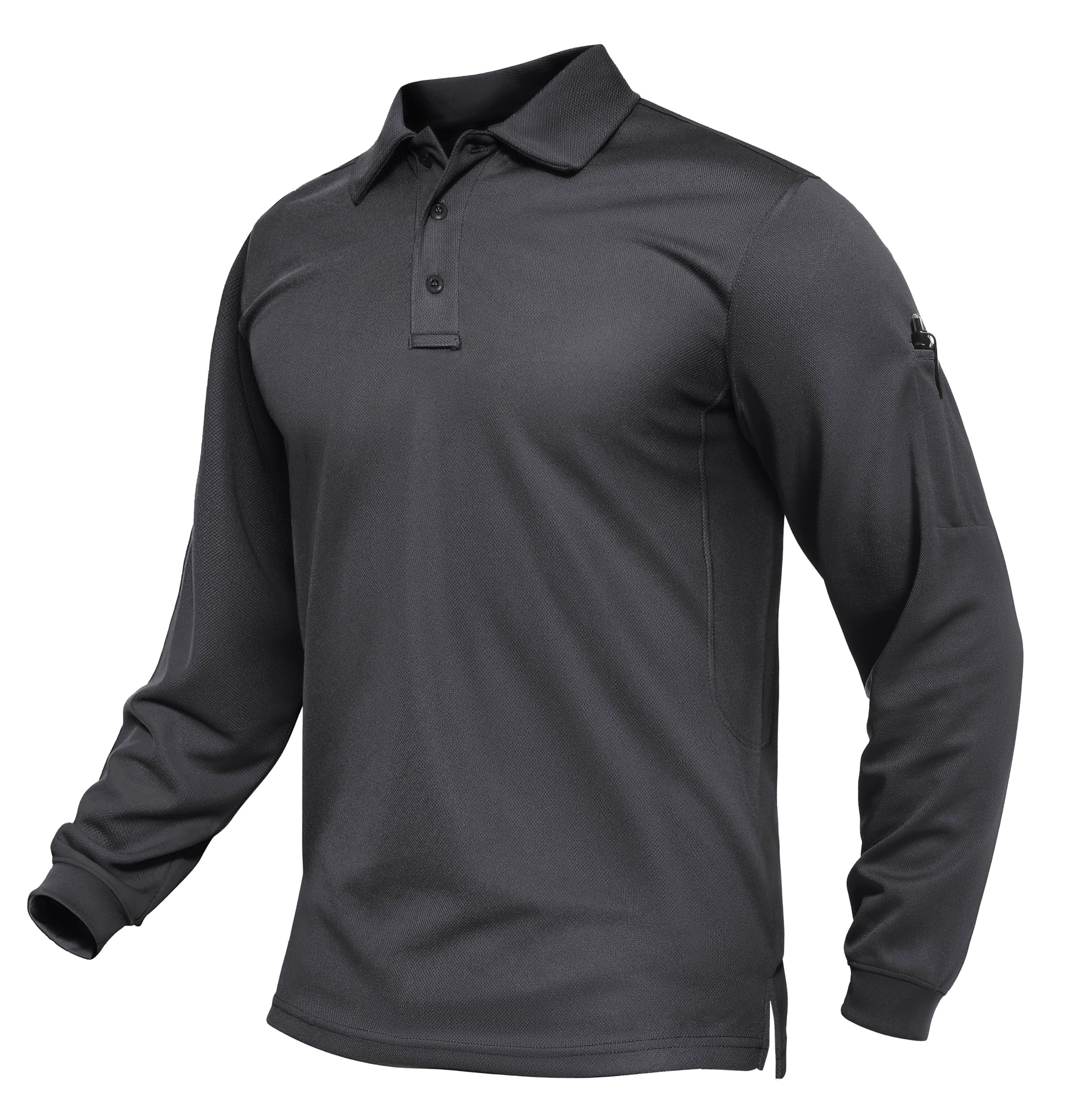

TACVASEN Men s Casual Shirt, Long Sleeve, Sports Shirt, Sweat-Wicking, for Fishing, Hiking, Tennis, Golf, and Business, Dark Gray, Size 3XL