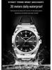 Binbang Men's Luminous Waterproof Quartz Watch with Calendar - Trendy Korean Style