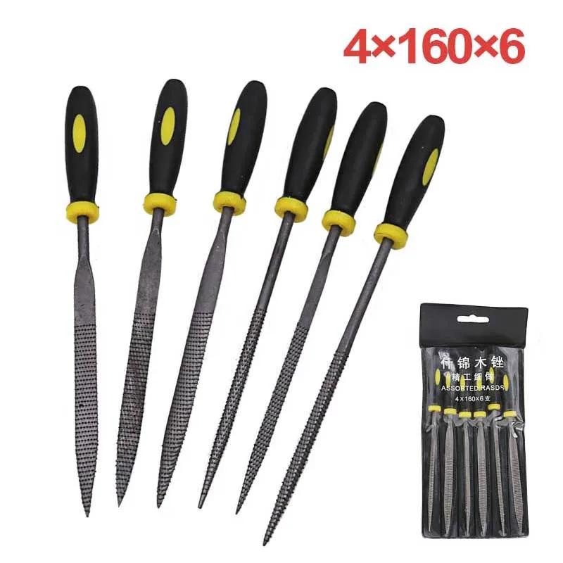 5x180mm 4x160mm 3x140mm Mini Wood Rasp - 6pcs Assorted Files Set Carpentry Filing Tool