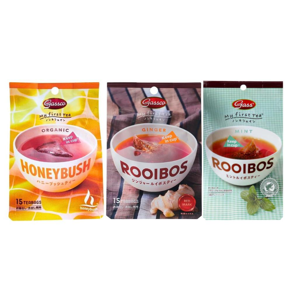 Japan GASSCO Tea Bags (Honeybush Tea / Ginger Rooibos Tea / Mint Rooibos Tea) - 15 bags / 30 bags Ginger Rooibos Tea (15 bags)