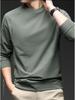 2025 Men's Winter Fleece-Lined Hoodie: Fashionable Casual Round Neck T-Shirt, Warm Base Layer
