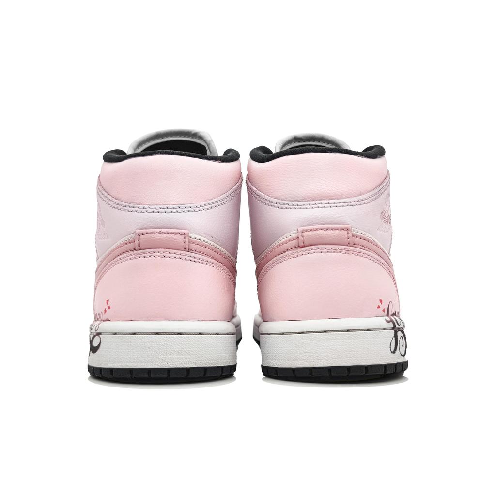 Jordan Air Jordan 1 Abrasion Resistant Abrasion Resistant Mid top Vintage Basketball Shoes Women's Love Pink BQ6472-160(Team400-)