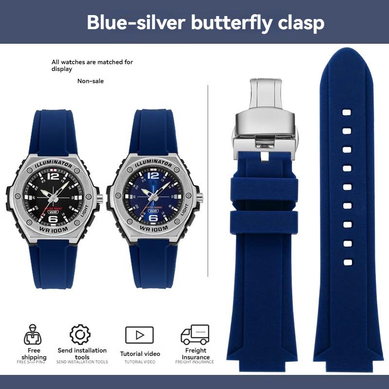 

Для Casio MWA-100H MWD-100H Серії PRG-80 Модифікований Водонепроникний Браслет Випуклий 24x20мм Силіконовий Чоловічий Спортивний Наручний Годинник Ремінець 24-20mm