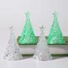 Mini Christmas Tree Night Light Transparent Acrylic Luminous Desktop Decor Small Gift Home Decoration