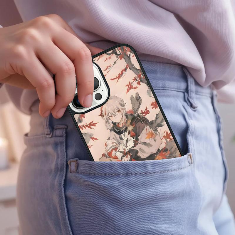 Genshin Impact Kaedehara Kazuha Leaf Phone Case For iPhone 17 Air 15 16e 14 13 Pro Max Coque 12 11 Pro Max PLUS Cover