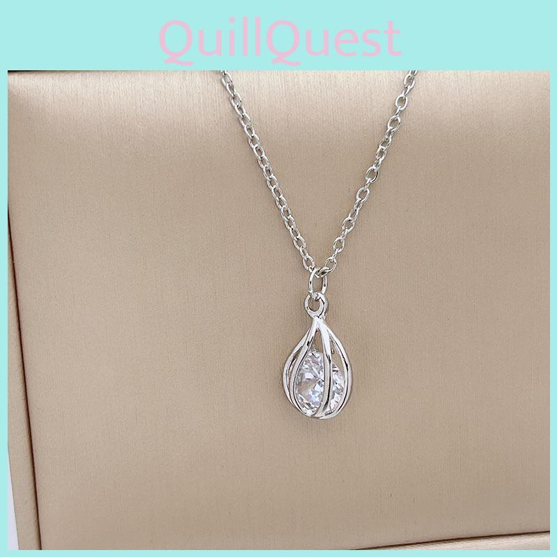 Exquisite Zircon Necklace Super Sparkling Inlaid Simple Collarbone Chain Jewelry Pendant Female Korean Light Luxury Niche High-end
