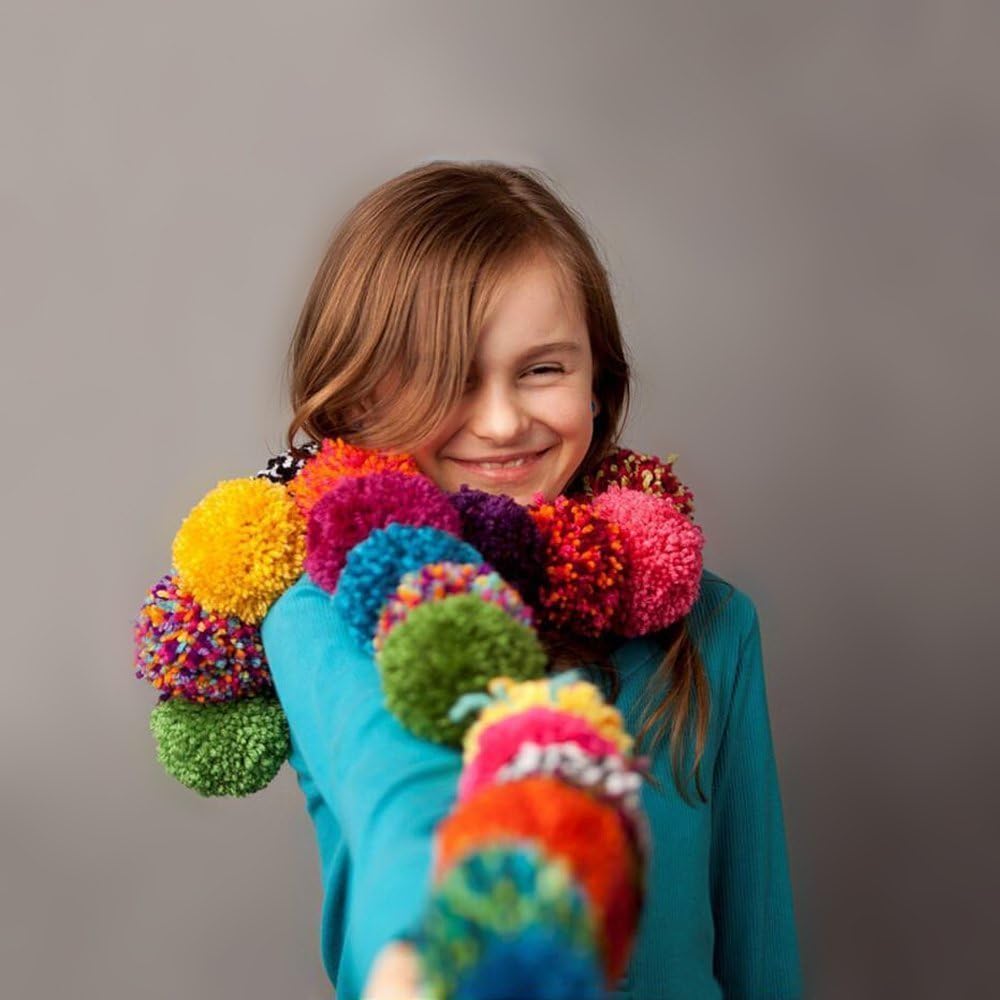 Pom pom Maker, 4 Sizes Pom-pom Maker Fluff Ball Weaver Needle Craft DIY Wool Knitting Craft Tool Set(4)