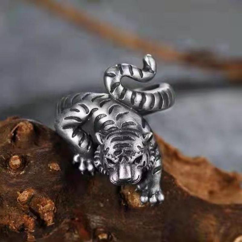 

Tiger Ring Retro Live Male Zodiac Sign Opening Mighty one size(US size 6-13)
