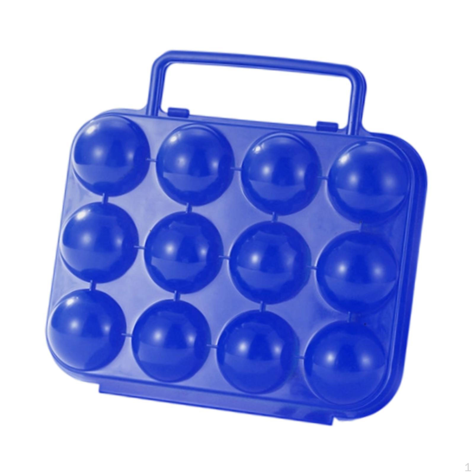 

Кемпинговый держатель для яиц с 12 отделениями, портативный для пеших прогулок, пикника, автодома синий