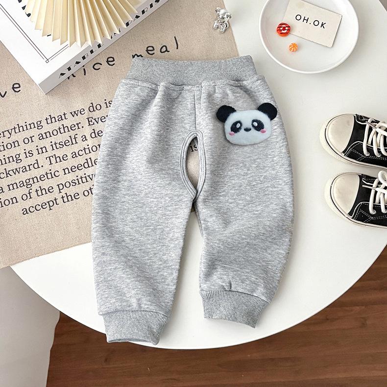 Pantalones de chándal para bebé con entrepierna abierta y forro polar: Ropa Gruesa y Cálida de Otoño/Invierno para Niños y Niñas