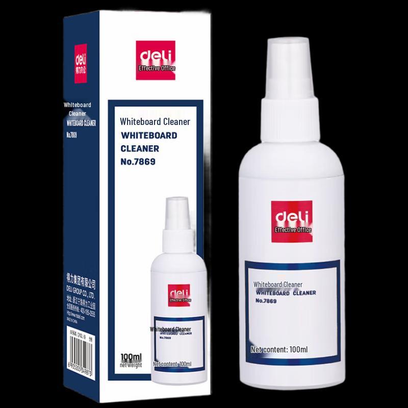 Deli Whiteboard Cleaner, 100ml Bottle, 3-Pack