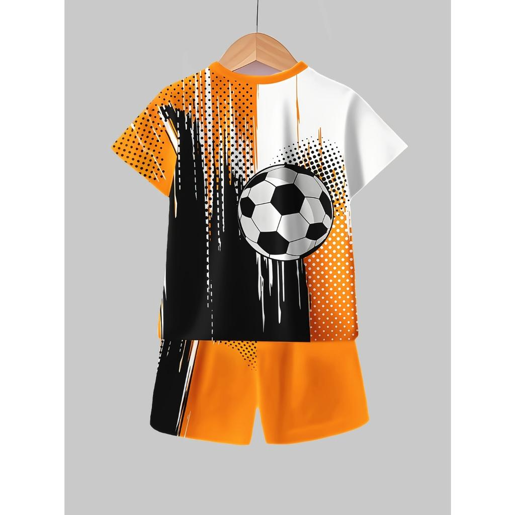 Boys Fashion 3D Printed Casual Pullover Short Sleeve Shorts  BoysOutdoor T-Shirt Shorts Set