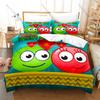 Cartoon Redball Duvet Cover + 2 Pillowcases, Fun Design Cozy Bedding for Dorm & Bedroom