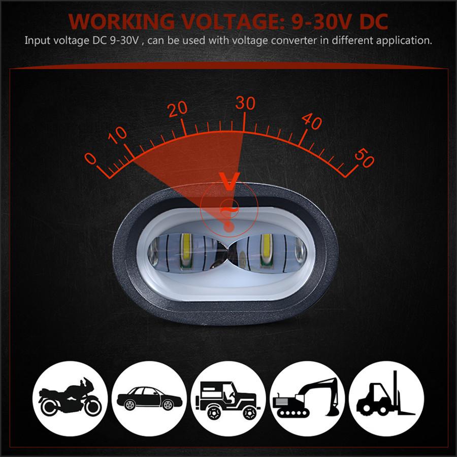 2PCS 6D 20W LED Work Light Bar Car Driving Fog Spot Light Offroad LED Work Lamp Vehicle For Truck SUV ATV Led Car Retrofit Styling