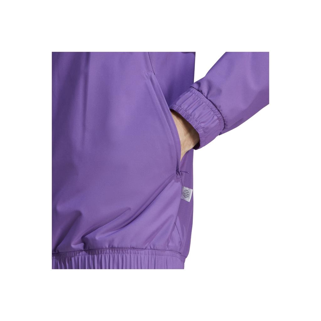 Adidas Real Aw Jkt Jacket Color Block Design Casual Hooded Long Sleeve Jacket Unisex Jacket Vibrant-Purple HT8796