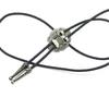 Mens American Bolo Tie Western Antique Crystal Cowboy Pendant Shirt Chain Collar Necktie Leather Rope Jewelry Necklace