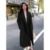 Women's Mid-Length Wool Coat - 2024 Autumn/Winter Hepburn Style, Loose Fit, Korean Design