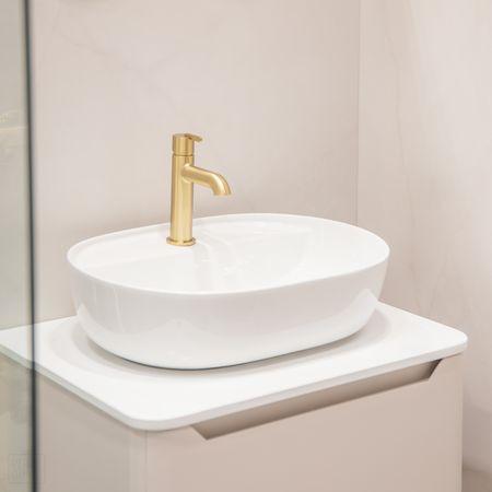 Dritto countertop washbasin 51.5X39 CM oval with tap hole white