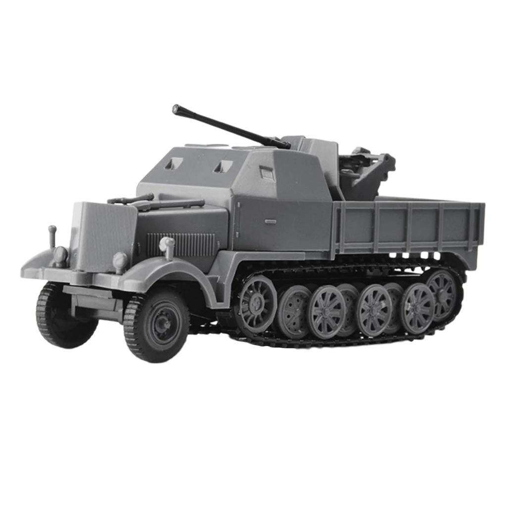 1:72 Scale Miniature Half Track Armored Vehicle Model Toys World War II FLAK37 4D Assembly DIY Kit