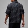 Jordan Essentials Letter Print Collared Sport Casual Breathable Loose Short Sleeve Shirt Men Tops Black FB7323-010