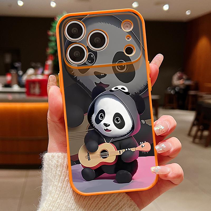 Guitar-playing Panda Case For iPhone 17 Pro Max Magnetic For Magsafe Skin Feeling Cover For iPhone 16 15 14 13 Pro Max