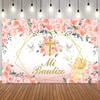 Mi Primera Comunion Photography Background Holy Bible Cross Newborn Baptism Backdrop First Holy Communion Party Decor Banner29