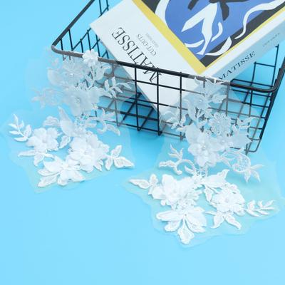 Polyester Silk Beads To Flower White Embroidery Clothing Accessories Women'S Clothing Children'S Clothing Hanfu Lolita Lace Fabric Lace