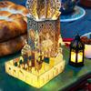 Ramadan Tray Eid Mubarak Serving Tray Hollow Palace Acrylic Mirror Tray Fruit Plate Tableware Dessert Platters DIY Display Holder Ramadan Decor