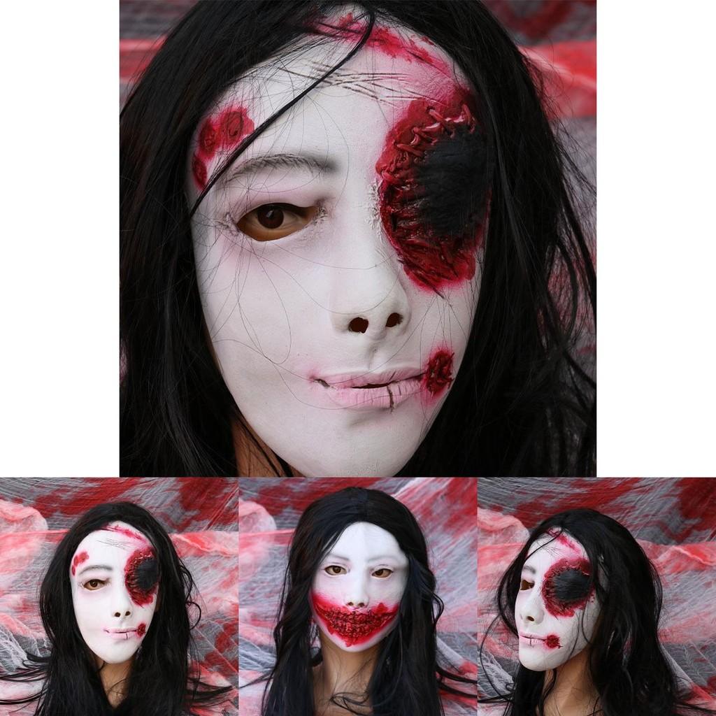 Halloween Yamamura Sadako Horror Mask With Latex Diy Face Cover For Costume Parties