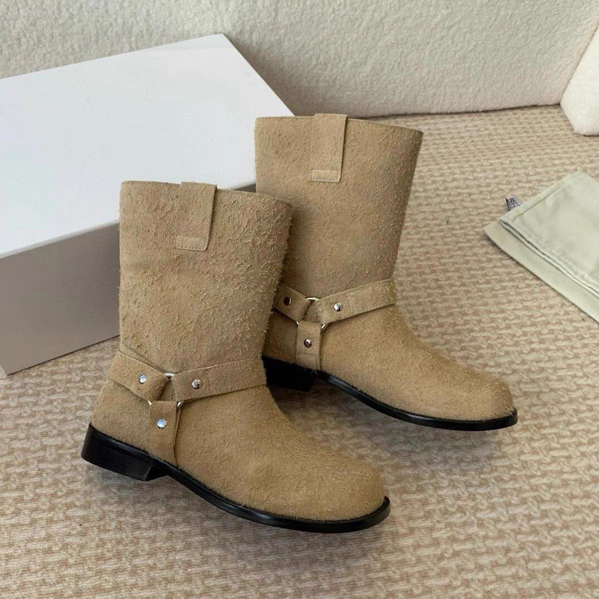 

European and American snowflake velvet leather round head Chelsea boots women s spring and autumn thin short boots British style Martin boots 40 чёрный