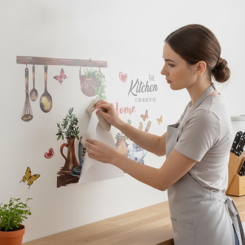 Kitchen Wall Decal With Self Adhesive Backing Warm Rustic Design For Home Kitchen Dining Room Wall Decor