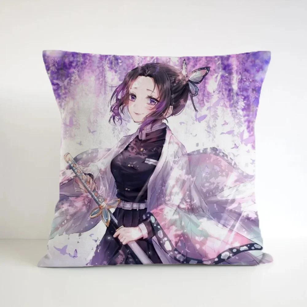 Pillowcases  Demon Slayer Anime Cushions Cover Pillowcase Decorative for Pillows Square Gift Pillow HugsH, 30x30cm