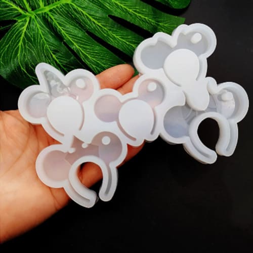 Disney Theme Silicone Resin Molds, Mickey Mouse Headband, Cupcake, and Donut Shapes for Crafts, 12 Designs