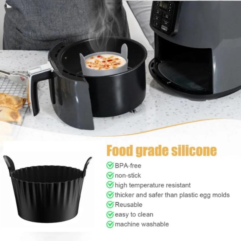 3Pcs Air Fryer Silicone Egg Mold Thickened Oven-Safe Baking Cups Non-Toxic Ramekins for Boiling/Steaming Eggs