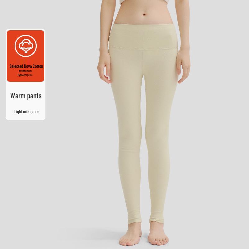 Women's High-Waist Pure Cotton Warm Autumn Trousers - Inner Lined, Large Size, Thin Wool Base.