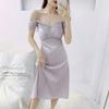 Summer Ice Silk Nightgown Womens Sleeveless Long Dress With Prints For Home Use