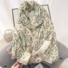Creative elegance cotton and linen scarf femininity high sense abstract style printing with shawl