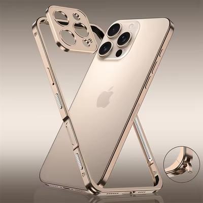 Kryt rámečku z letecké hliníkové slitiny pro iPhone 16 15 14 13 12 Pro Max Plus Kovová ochrana objektivu Nárazuvzdorný kryt