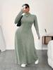 Plus Size High Neck Dress - Autumn/Winter European & American Style for Women